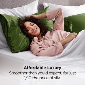 Bedsure Satin Pillowcase for Hair and Skin Queen